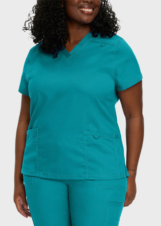 Landau Proflex Women's Modern V-Neck Tunic Solid Scrub Top