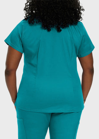 Landau Proflex Women's Modern V-Neck Tunic Solid Scrub Top