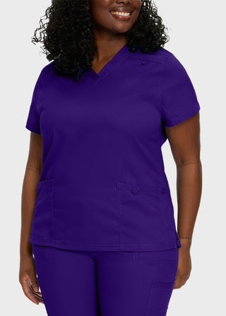 Landau Proflex Women's Modern V-Neck Tunic Solid Scrub Top