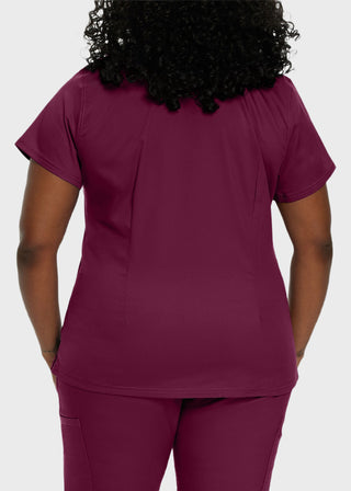 Landau Proflex Women's Modern V-Neck Tunic Solid Scrub Top