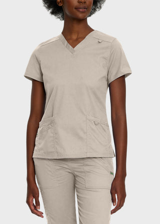 Landau Proflex Women's Modern V-Neck Tunic Solid Scrub Top