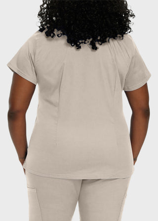 Landau Proflex Women's Modern V-Neck Tunic Solid Scrub Top