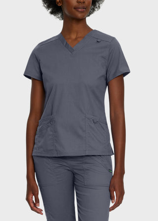 Landau Proflex Women's Modern V-Neck Tunic Solid Scrub Top