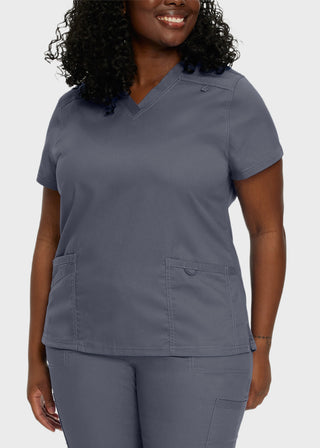 Landau Proflex Women's Modern V-Neck Tunic Solid Scrub Top