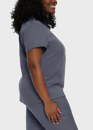 Landau Proflex Women's Modern V-Neck Tunic Solid Scrub Top