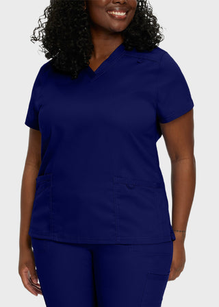 Landau Proflex Women's Modern V-Neck Tunic Solid Scrub Top