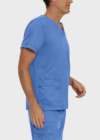 Landau Proflex Men's V-Neck Chest Pocket Solid Scrub Top
