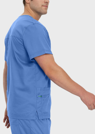 Landau Proflex Men's V-Neck Chest Pocket Solid Scrub Top