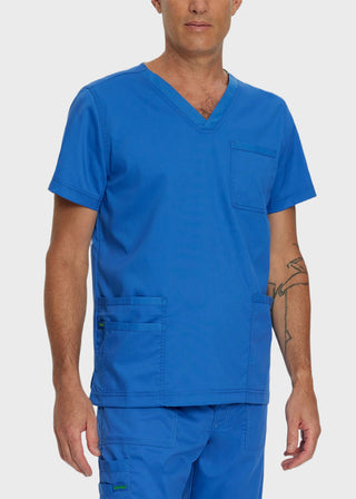 Landau Proflex Men's V-Neck Chest Pocket Solid Scrub Top