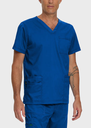 Landau Proflex Men's V-Neck Chest Pocket Solid Scrub Top
