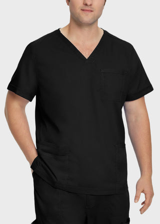 Landau Proflex Men's V-Neck Chest Pocket Solid Scrub Top