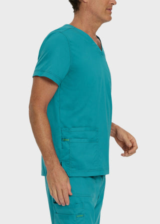 Landau Proflex Men's V-Neck Chest Pocket Solid Scrub Top