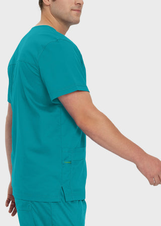 Landau Proflex Men's V-Neck Chest Pocket Solid Scrub Top