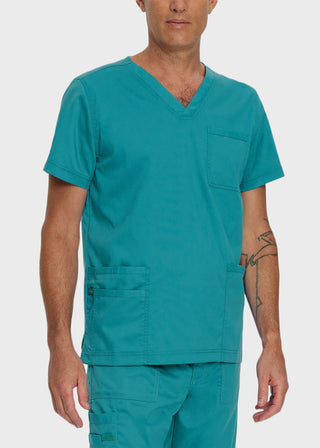 Landau Proflex Men's V-Neck Chest Pocket Solid Scrub Top