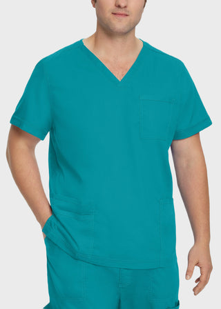 Landau Proflex Men's V-Neck Chest Pocket Solid Scrub Top