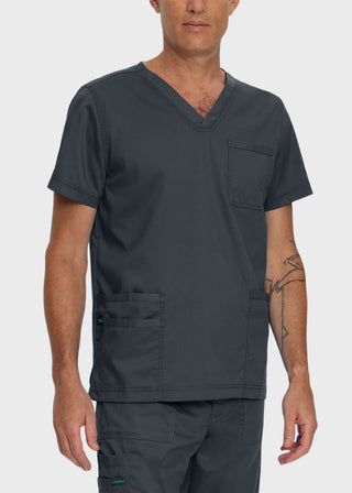 Landau Proflex Men's V-Neck Chest Pocket Solid Scrub Top