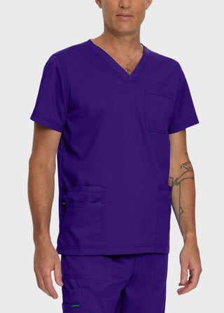 Landau Proflex Men's V-Neck Chest Pocket Solid Scrub Top