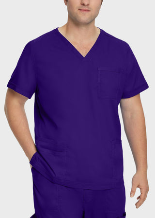Landau Proflex Men's V-Neck Chest Pocket Solid Scrub Top