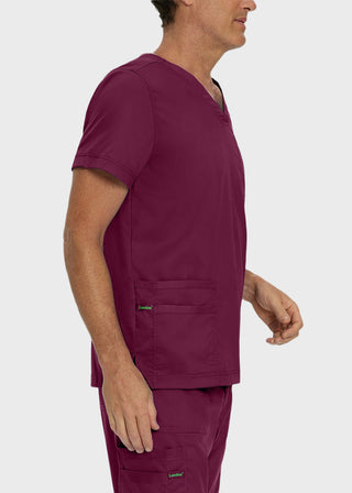 Landau Proflex Men's V-Neck Chest Pocket Solid Scrub Top