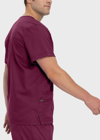 Landau Proflex Men's V-Neck Chest Pocket Solid Scrub Top
