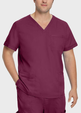 Landau Proflex Men's V-Neck Chest Pocket Solid Scrub Top