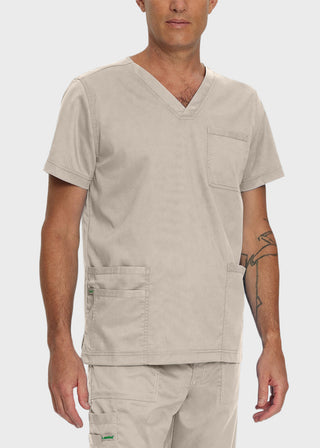 Landau Proflex Men's V-Neck Chest Pocket Solid Scrub Top