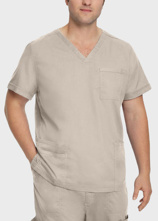 Landau Proflex Men's V-Neck Chest Pocket Solid Scrub Top