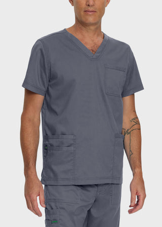 Landau Proflex Men's V-Neck Chest Pocket Solid Scrub Top