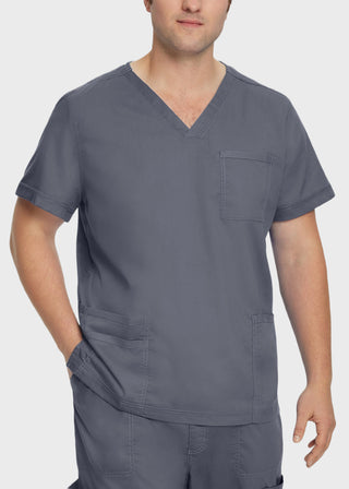 Landau Proflex Men's V-Neck Chest Pocket Solid Scrub Top
