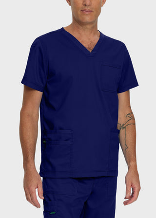 Landau Proflex Men's V-Neck Chest Pocket Solid Scrub Top