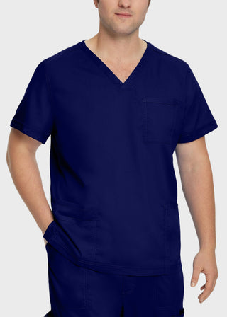 Landau Proflex Men's V-Neck Chest Pocket Solid Scrub Top