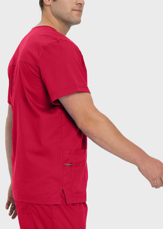Landau Proflex Men's V-Neck Chest Pocket Solid Scrub Top