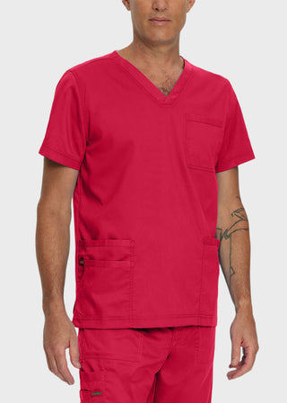 Landau Proflex Men's V-Neck Chest Pocket Solid Scrub Top