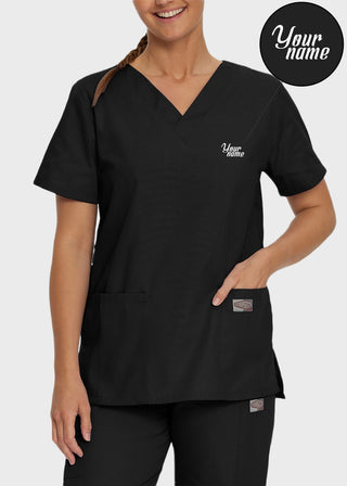 Free Embroidery Women's Double Pocket V-Neck Nursing Top