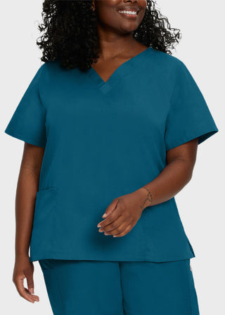 Landau ScrubZone Women's Double Pocket V-Neck Nursing Top