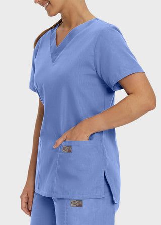 Landau ScrubZone Women's Double Pocket V-Neck Nursing Top