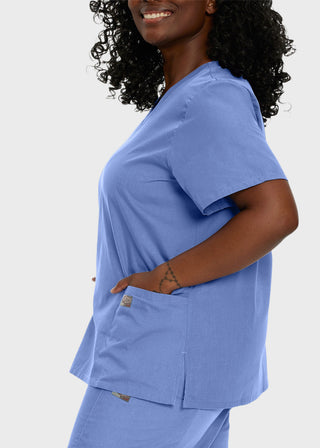 Free Embroidery Women's Double Pocket V-Neck Nursing Top