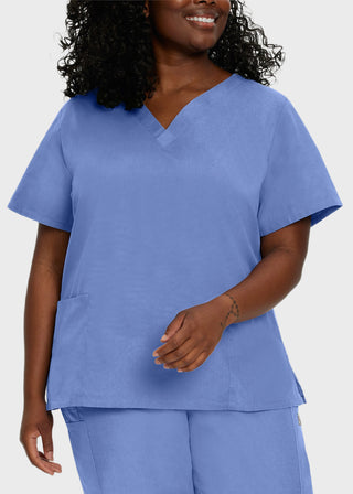 Landau ScrubZone Women's Double Pocket V-Neck Nursing Top