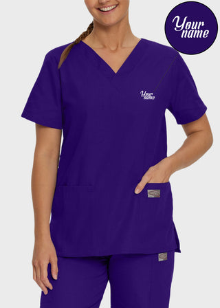 Free Embroidery Women's Double Pocket V-Neck Nursing Top