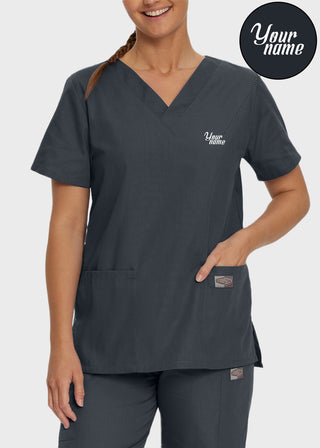 Free Embroidery Women's Double Pocket V-Neck Nursing Top