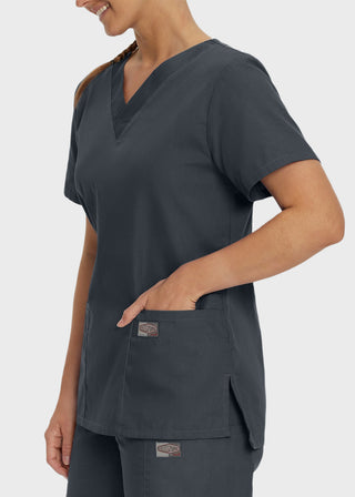 Landau ScrubZone Women's Double Pocket V-Neck Nursing Top