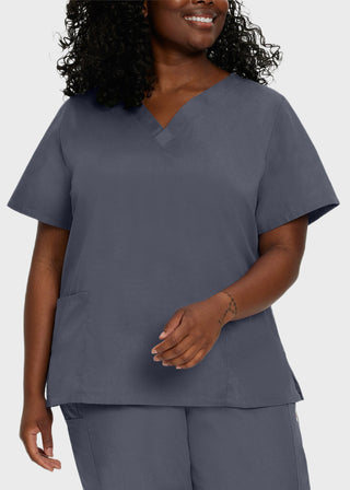 Landau ScrubZone Women's Double Pocket V-Neck Nursing Top