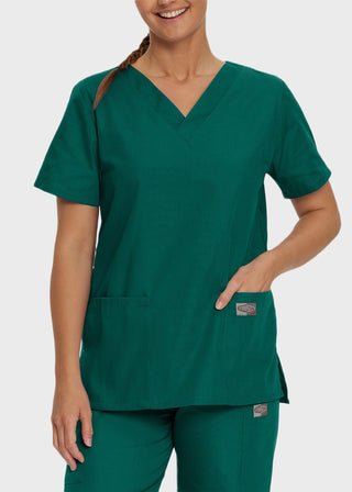 Landau ScrubZone Women's Double Pocket V-Neck Nursing Top