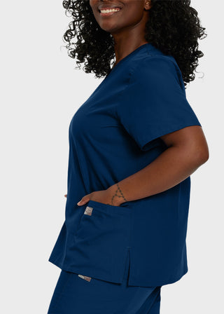 Landau ScrubZone Women's Double Pocket V-Neck Nursing Top