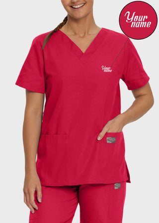 Free Embroidery Women's Double Pocket V-Neck Nursing Top