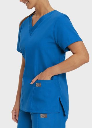 Landau ScrubZone Women's Double Pocket V-Neck Nursing Top