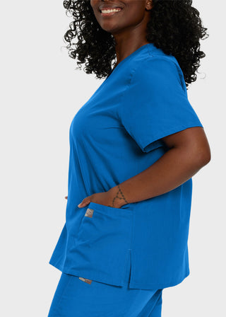 Landau ScrubZone Women's Double Pocket V-Neck Nursing Top