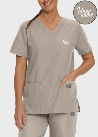 Free Embroidery Women's Double Pocket V-Neck Nursing Top