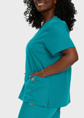 Landau ScrubZone Women's Double Pocket V-Neck Nursing Top