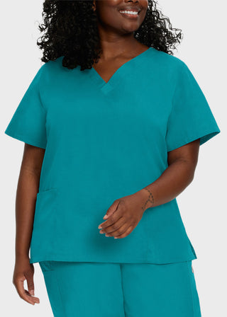 Landau ScrubZone Women's Double Pocket V-Neck Nursing Top